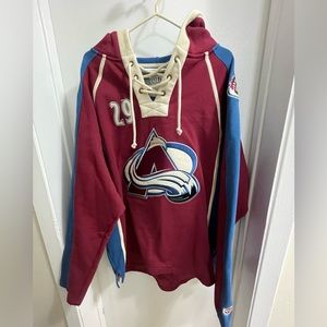 Colorado Avalanche Nathan MacKinnon Heavyweight Jersey Lacer Hoodie - XL